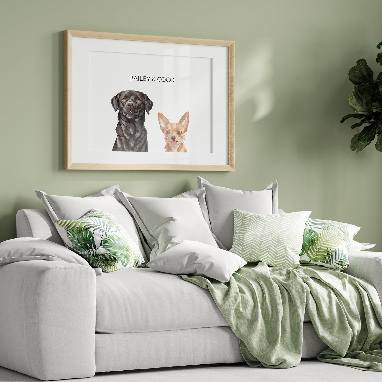 Aquarell Illustration - Duo - Gerahmtes Bild