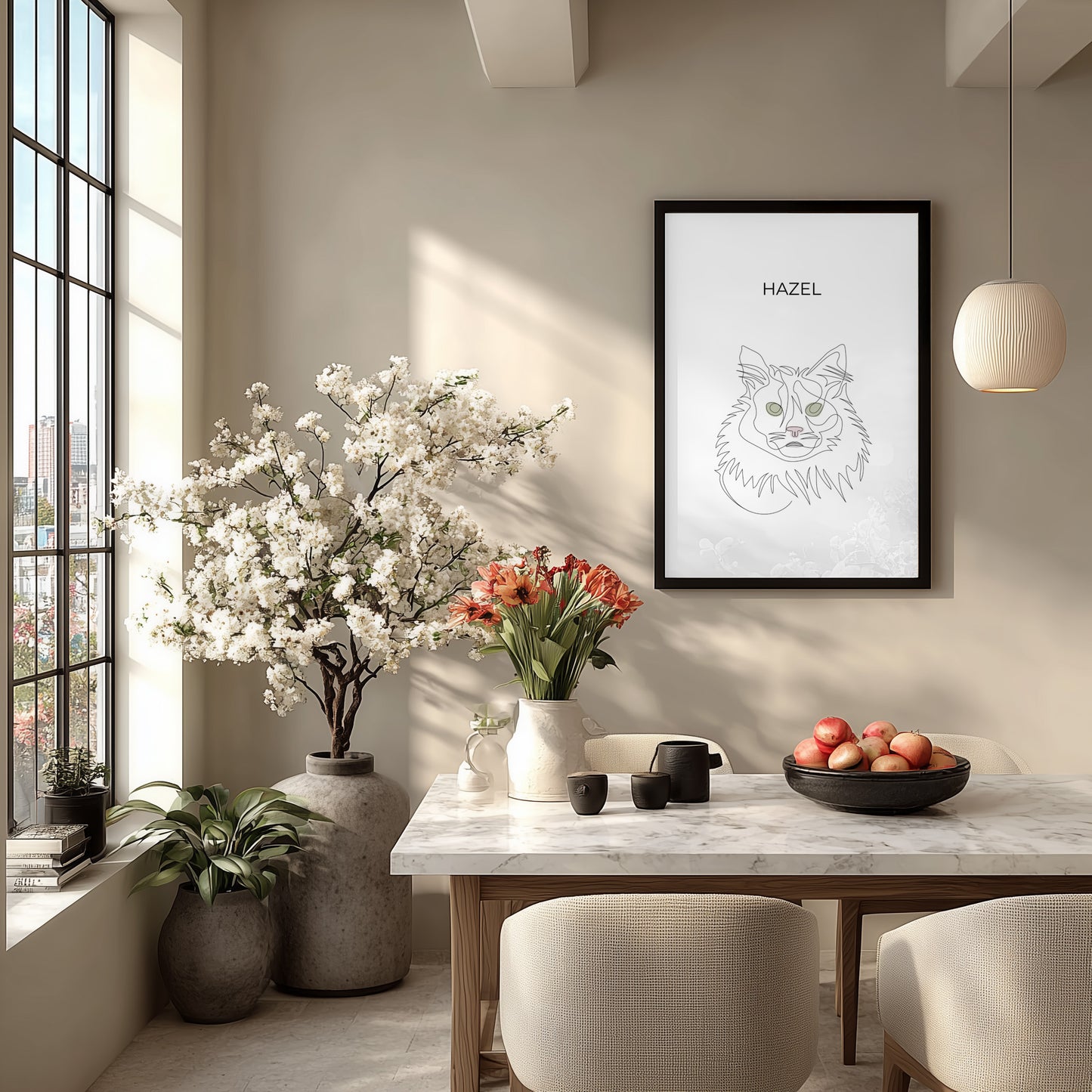 Tierportrait als One Line Art