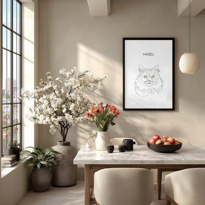 Tierportrait als One Line Art