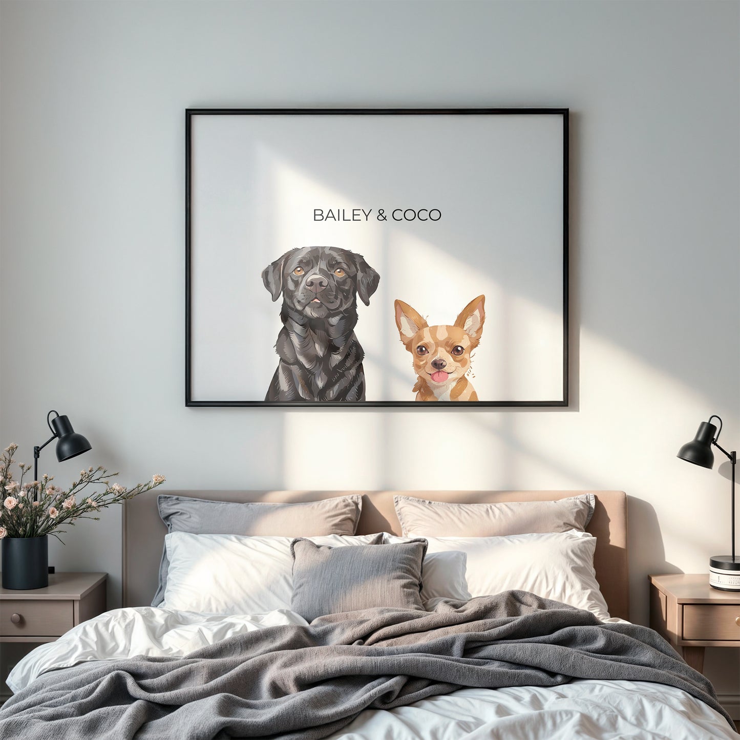 Aquarell Illustration - Duo - Gerahmtes Bild