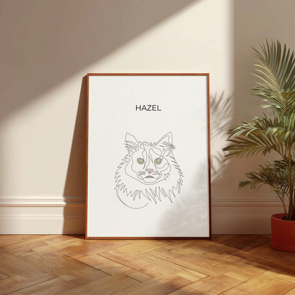 Tierportrait als One Line Art
