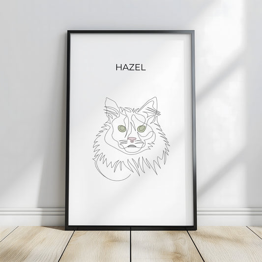 Persönliches Line Art Portrait - Gerahmtes Bild